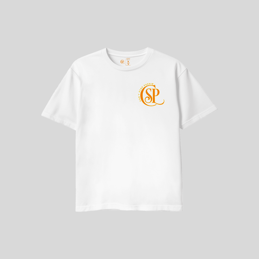 CSP White and Orange Logo Tee