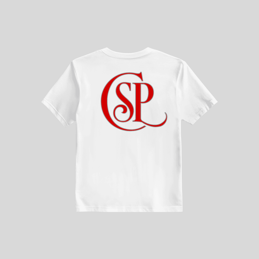CSP White and Red Logo Tee