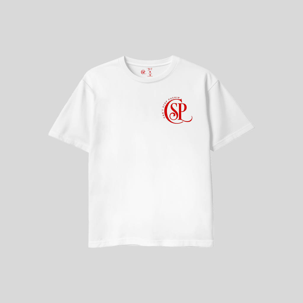 CSP White and Red Logo Tee